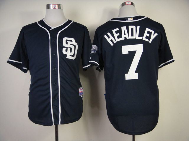 Men San Diego Padres 7 Headley Blue MLB Jerseys